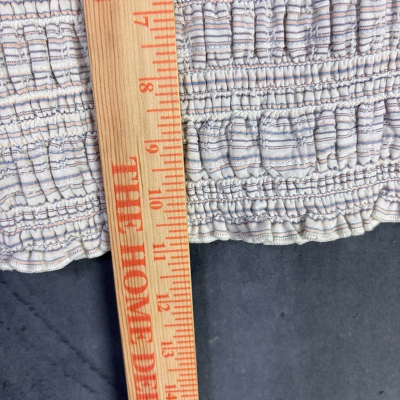 American Eagle Smocked Lg Sleeve Peasant Crop Top in Cream – Women’s Sz XS - Picture 6 of 12